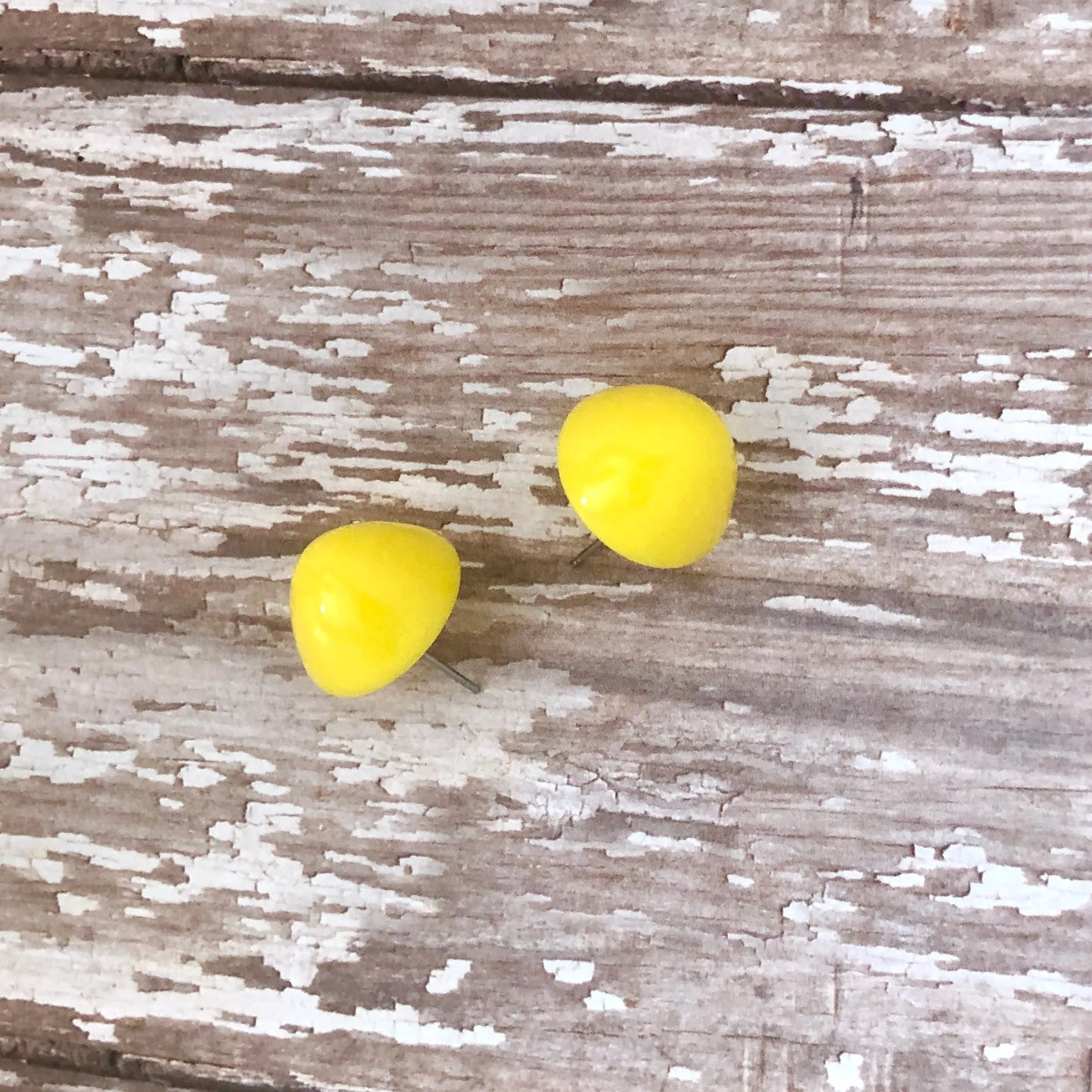 Yellow Gumdrop Stud Earring